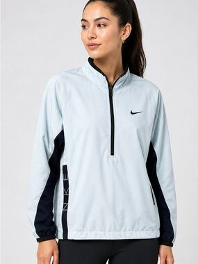 Nike Light Blue and Black Utility Pullover Jacket